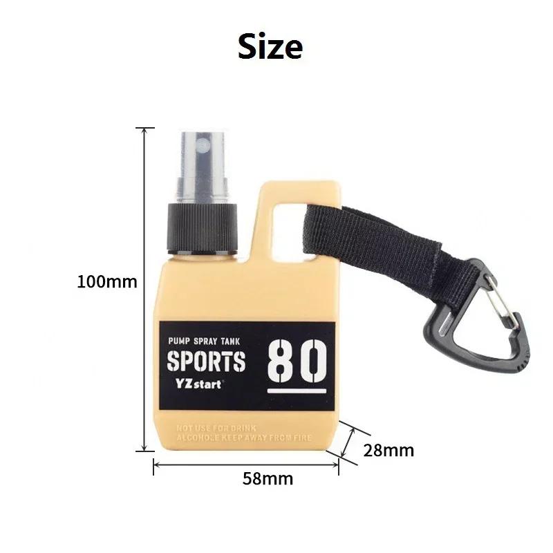 80ml Portable Refillable Pump Spray Bottle with Buckle for Alcohol Perfume Cosmetic Outdoor Camping Hiking Travel Black