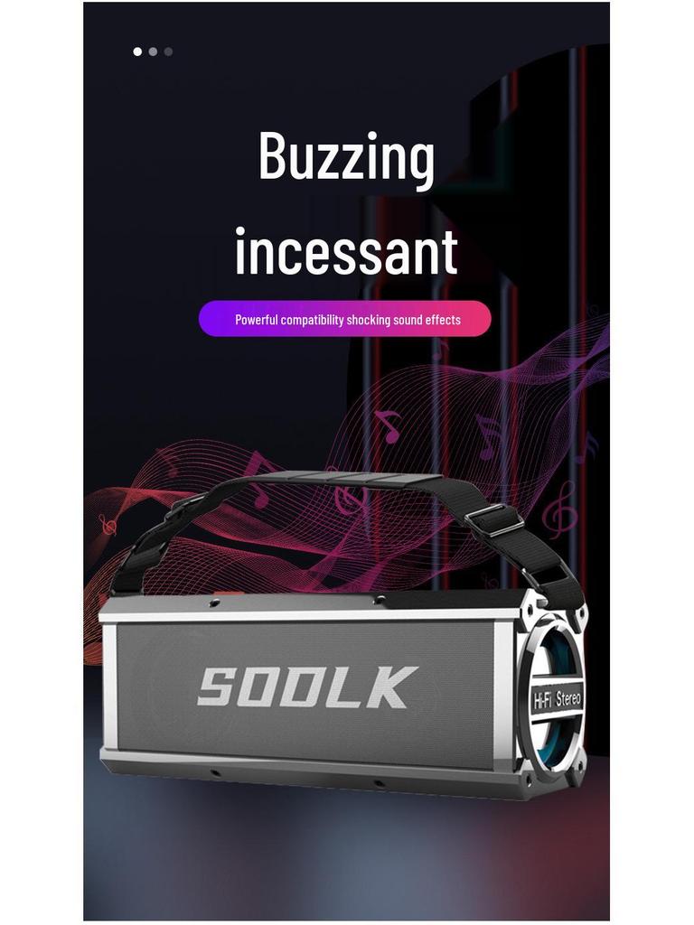 SODLK 120W German Bluetooth Subwoofer Speaker with K Song, Portable for Home & Dance, Supports U Disk & TF Card.