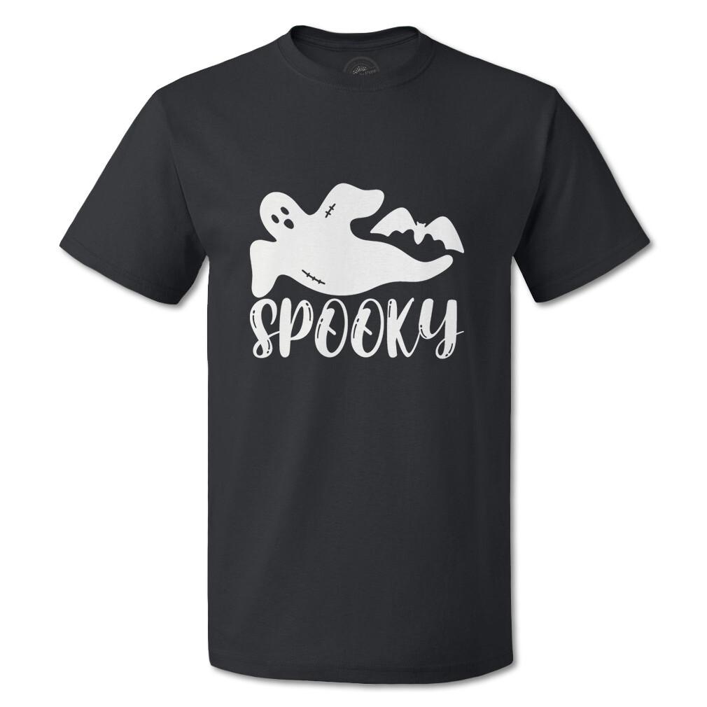 Funny Graphic T Shirts Halloween Spooky with Boo and Bat Cotton Vampire Top M