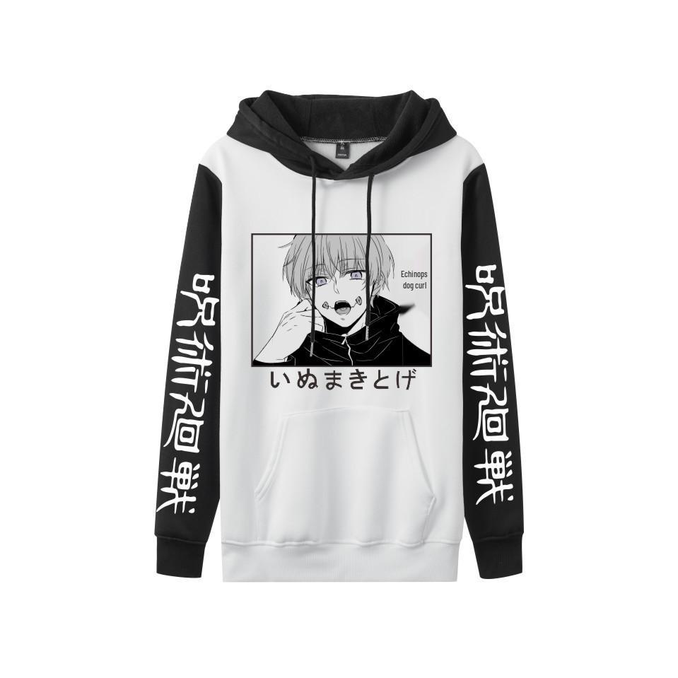 Jujutsu Kaisen Gojo Satoru & Inumaki Toge Colorblock Frühjahrs-Hoodie (Unisex, Europäische Größe)