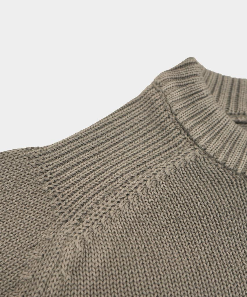 BIRBANTE Garment-Dyed Washable Round Knit - New Beige