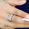 Hip Hop Fashion Exaggerated Cool Opening Ring Playing Card Crystal Rings for Men