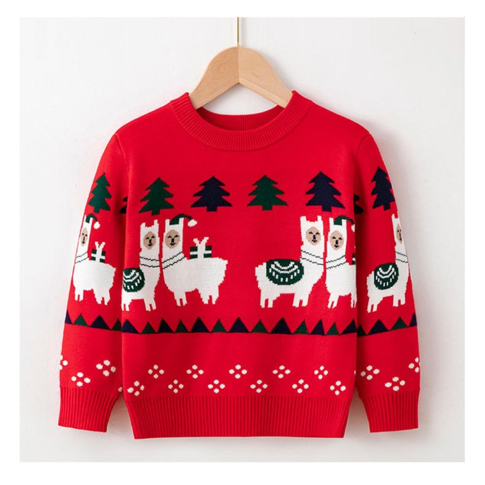 New Children's Christmas Sweater Collection: Girls' and Boys' Autumn/Winter Cartoon Pullover Knitwear