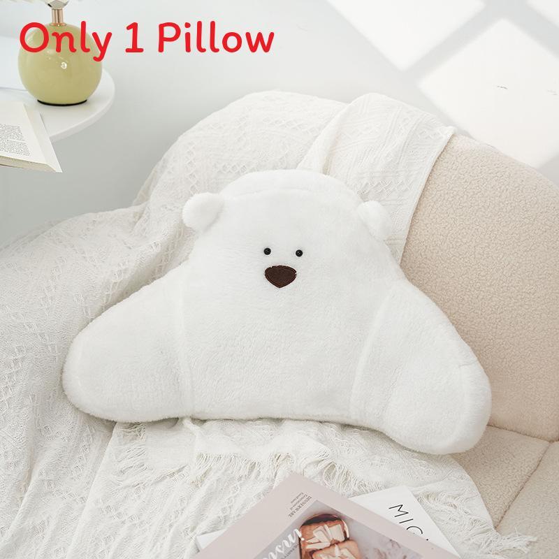 Arctic Velvet Bear Cushion With Embroidered Cartoon Animal For Home Decor