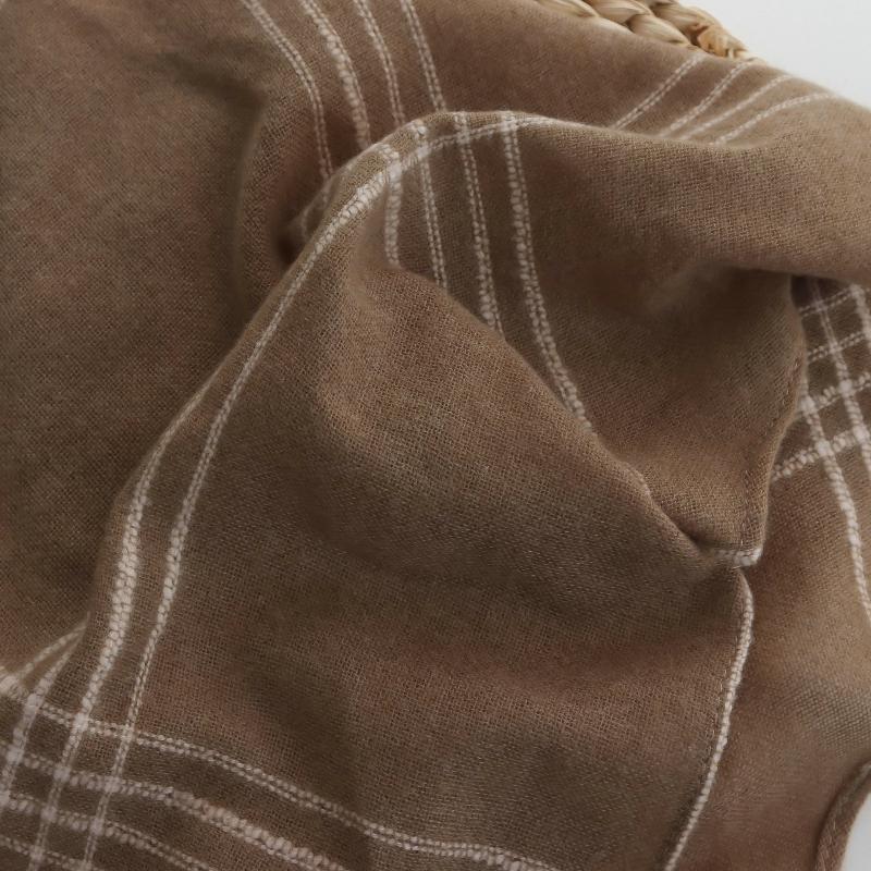 Temperamentní pletená kostkovaná trojúhelníková šála Šála s prémiovým vzhledem Dámská teplá šátek na hlavu Multifunkční ležérní malá šála