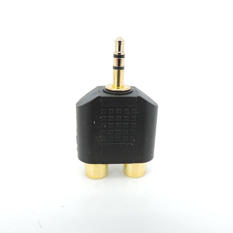 

Позолоченный 3-полюсный стереоразъем 3,5 мм AUX «папа» на 2 RCA «мама» аудиоадаптер-сплиттер разъем для ПК Динамик Наушники 1 piece