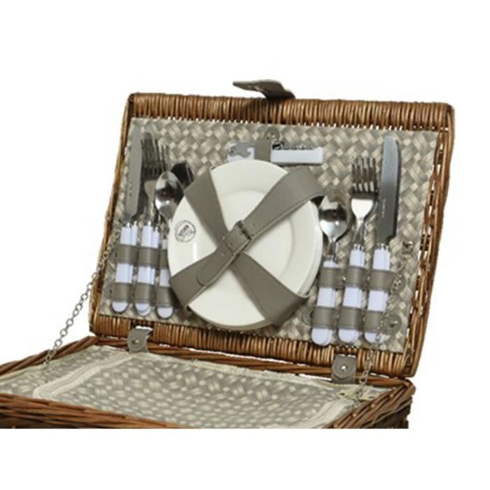 Panier Pique-nique - Nos Envies Déco 40 X 28 X 20 Marron
