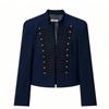 2026 Summer New European and American Cross-border Women's Fashion Padded Shoulder Slim Short Suit Jacket W018 1790