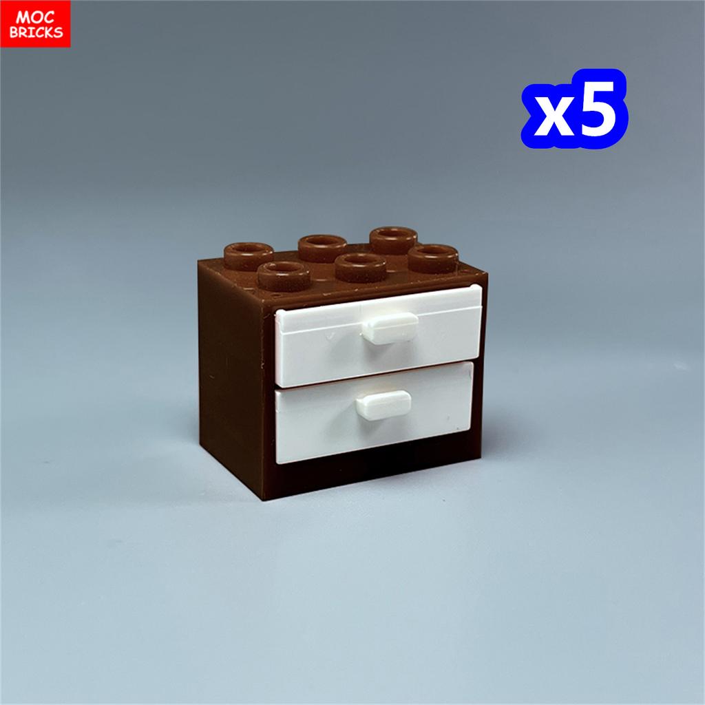 MOC Blocks Box Cupboard Container 2x3x2 Cabinets Assembles Particles 4532 4533 City House Construction Bricks Parts