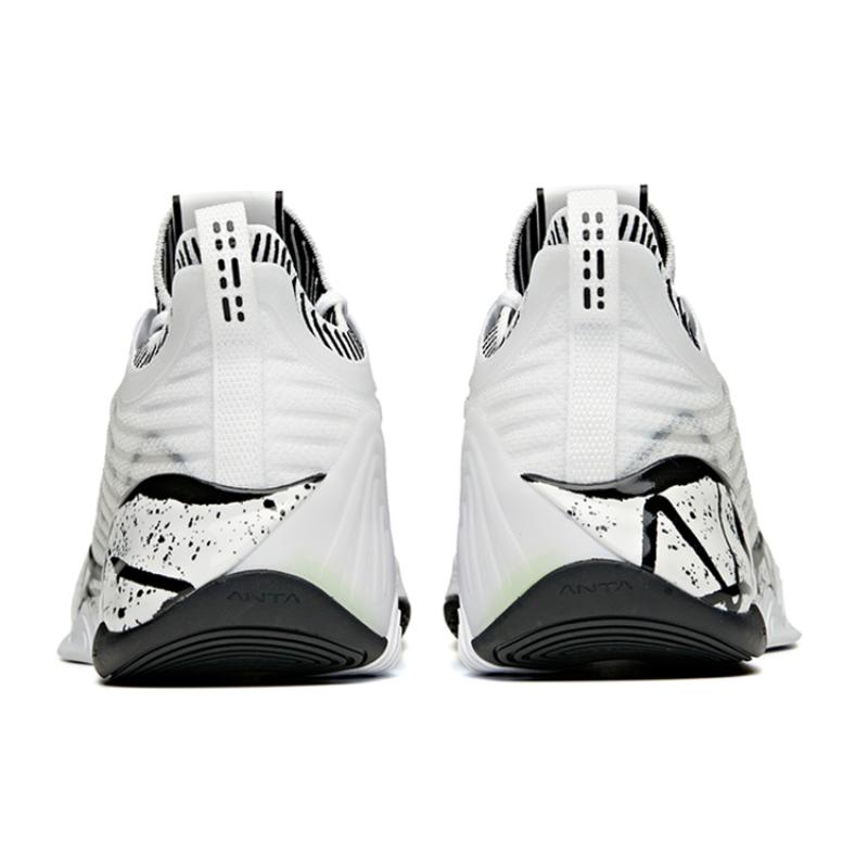 Anta KT6 Thompson Durable Breathable Low-Top Basketball Shoes White Black Sneakers 112121102-5