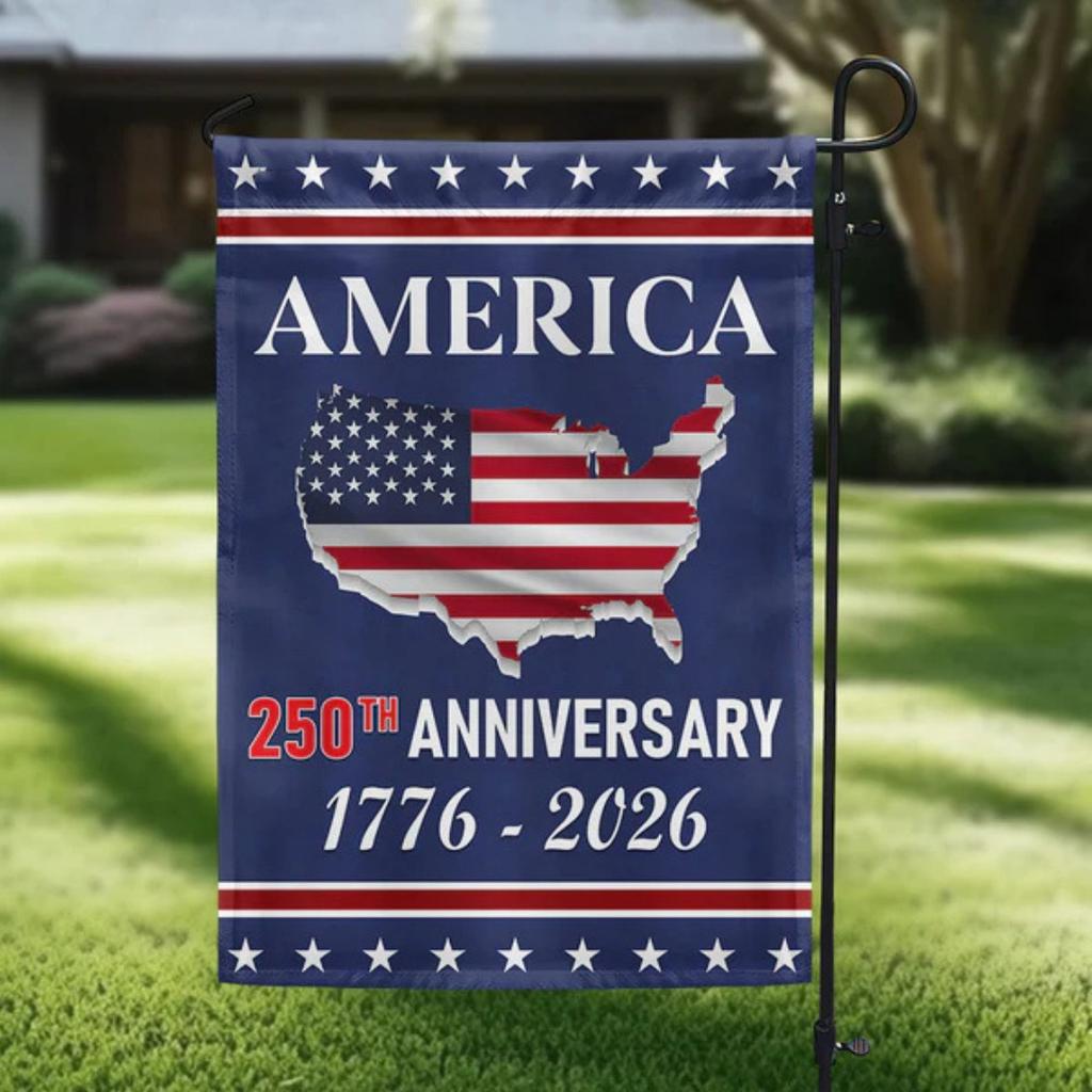 Patriotic Yard Decoration Polyester Outdoor Garden Banner 250th Anniversary Flag Vivid America Garden Flag For Yard National 4th