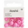 Plastic Beads - RICO DESIGN - 10 Mm - Pink - Fuchsia - 24 Pcs