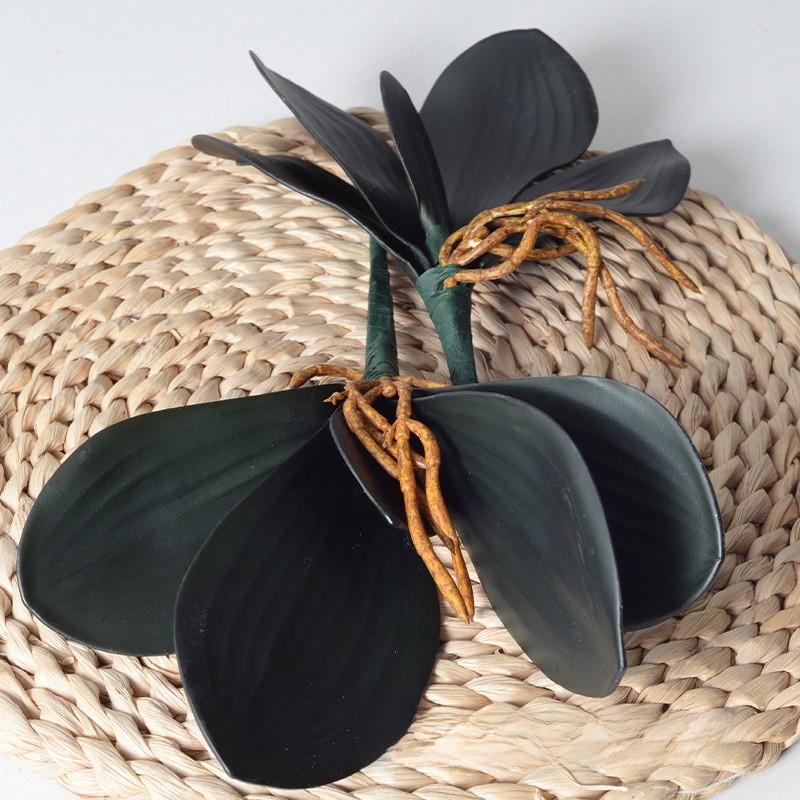 Phalaenopsis Leaves Faux Pu Soft Plastic Plant Accessories For Event Decorations And Home Styling