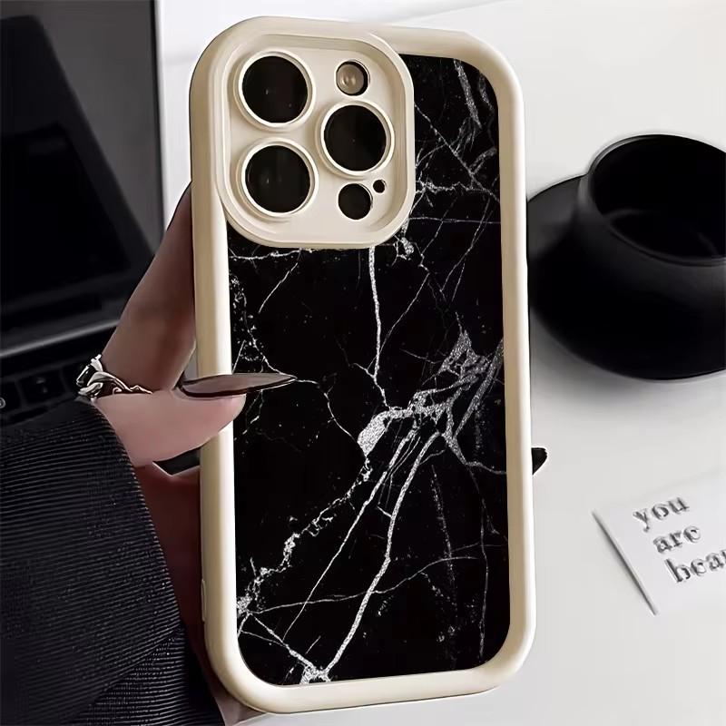 Phone Case For iPhone 17 16 15 14 Pro Max Plus 13 12 11 Pro XR X XS 7 8 Plus SE2 17Air Oil Painting Gold Marble Shockproof Cover