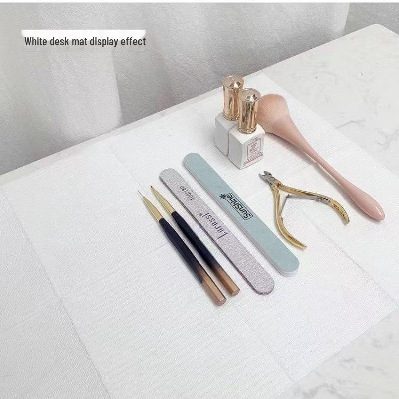 Disposable Nail Art Table Mat - Waterproof, Stain-Proof, Water-Absorbing, Double-Sided Cleaning Pad for Japanese Nail Salon.