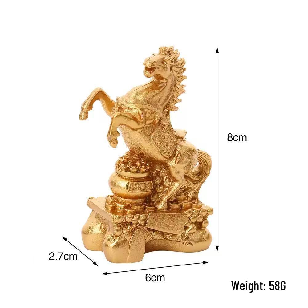 

Golden Horse Figurine: Symbol of Wealth & Success - Ideal for Ceremonies, Entrances, Zodiac, Moving, or Living Room and Office Decoration.