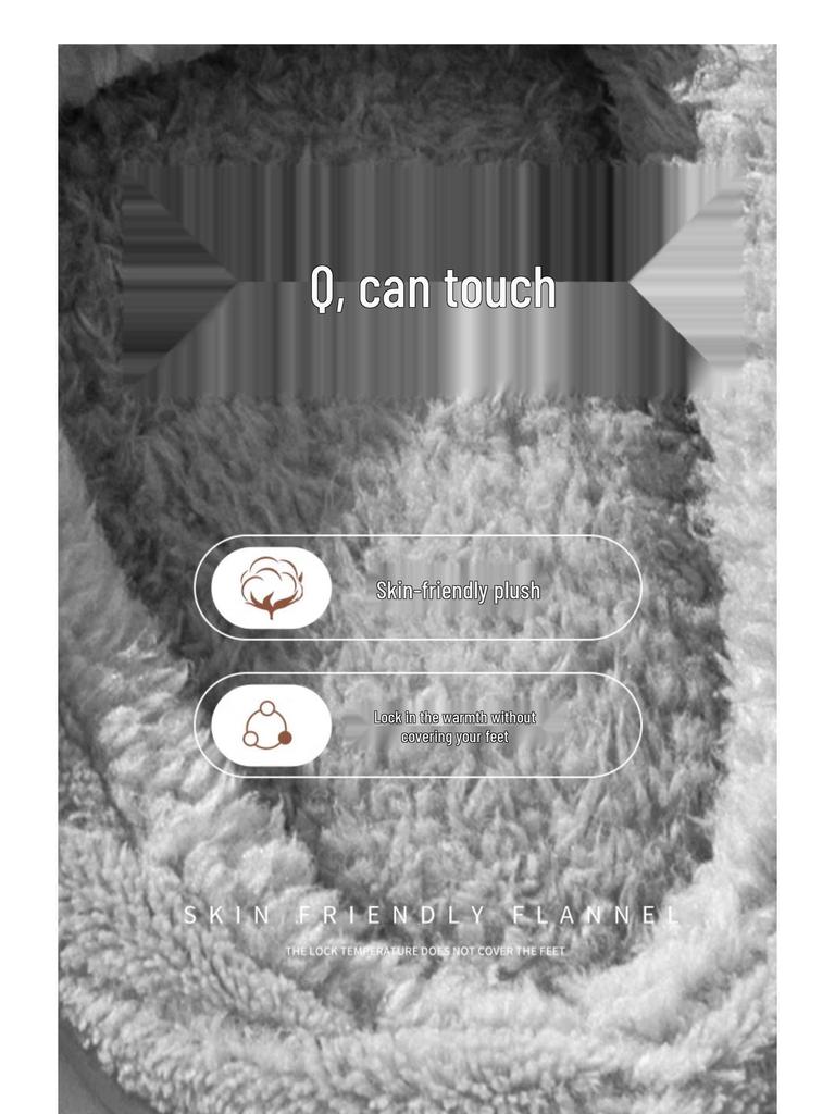 Men's and Women's Thickened Cotton Slippers: Fleece-Lined, Heel-Covering, Warm Indoor Shoes for Winter.