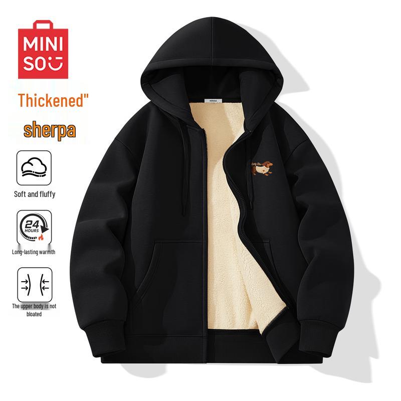MINISO American Style Heavyweight Lambswool Hooded Sweatshirt