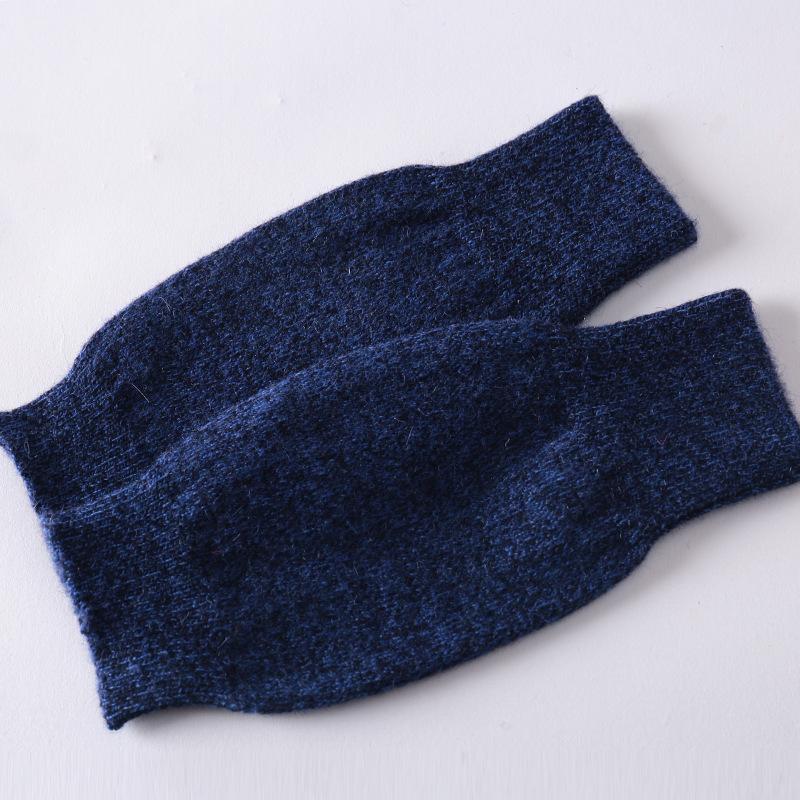 Soft And Comfortable Cashmere Women'S Half Finger Gloves - Warm Knit Wristbands Warm And Stretchy For Casual Outings
