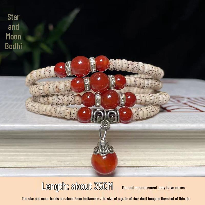 Star & Moon 108-Bead Bodhi Bracelet for Men & Women