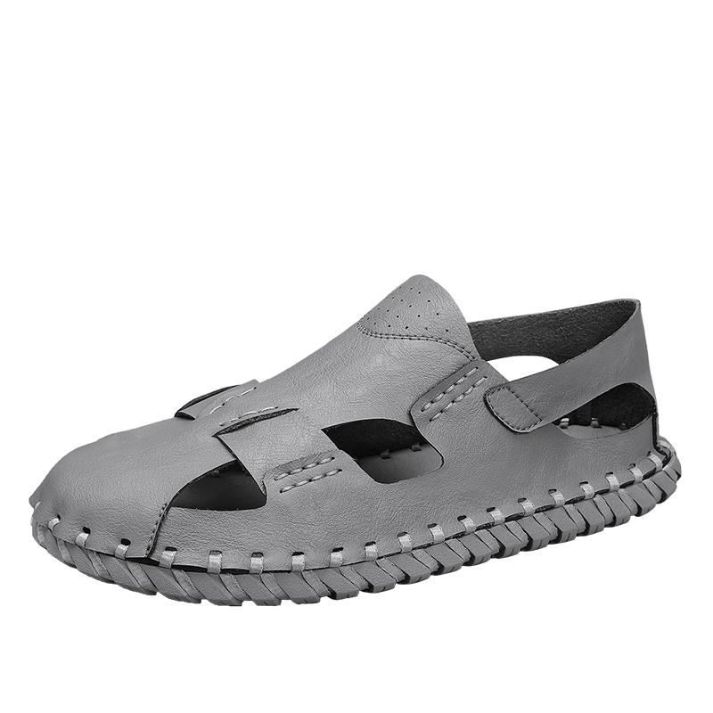 

Пляжный Отпуск Мужские Сандалии Натуральная Кожа Воловья Кожа Гладиаторские Римские Мужские Сандалии для Вождения Уличные Мягкие Обувь для Ходьбы в Воде Сандалии 46 серый