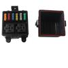 For Car Truck 12V 6-Way Fuse Relay Box with 2pcs 5-Pin 40A Relays and 6pcs Fuses