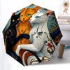 1pc Floral Cats Auto Folding Umbrella, Sturdy And Durable Automatic Folding Umbrella with 8 Ribs, Convenient for Outdoor Use092