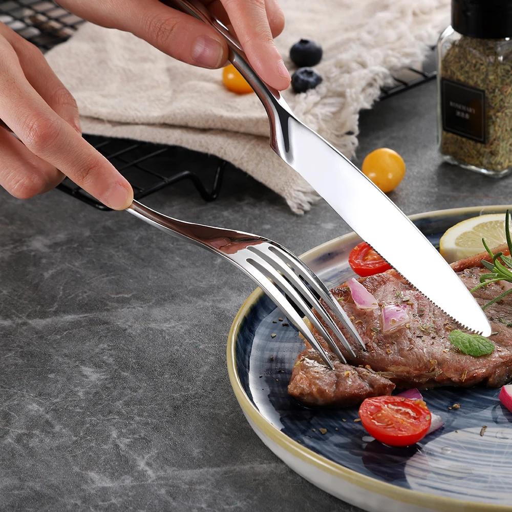 20Pcs/set Stainless Steel Black Rose Gold Cutlery Set Dinnerware Tableware Silverware With Salad Dessert Fork Drop Shipping