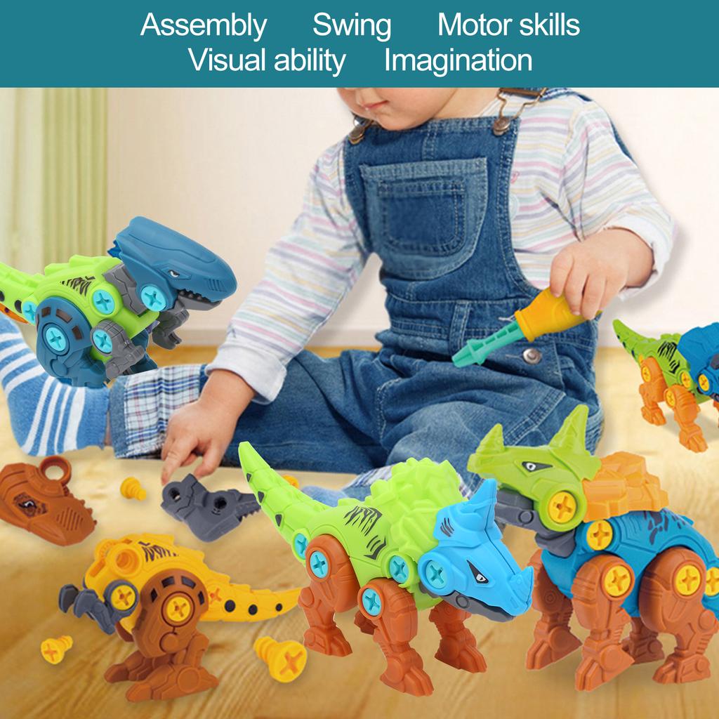 DIY Montage Dinosaurier Spielzeugset Schraube Mutter Kombination Zusammenbau Dinosaurier Modell Spielzeug4 Stile