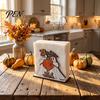 Seasonal Party Gift Halloween Wooden Napkin Holder, Ghost Black Cat Decorative Tabletop Tissue Stand Dispenser, Paper Towel Holder for Holiday Dining