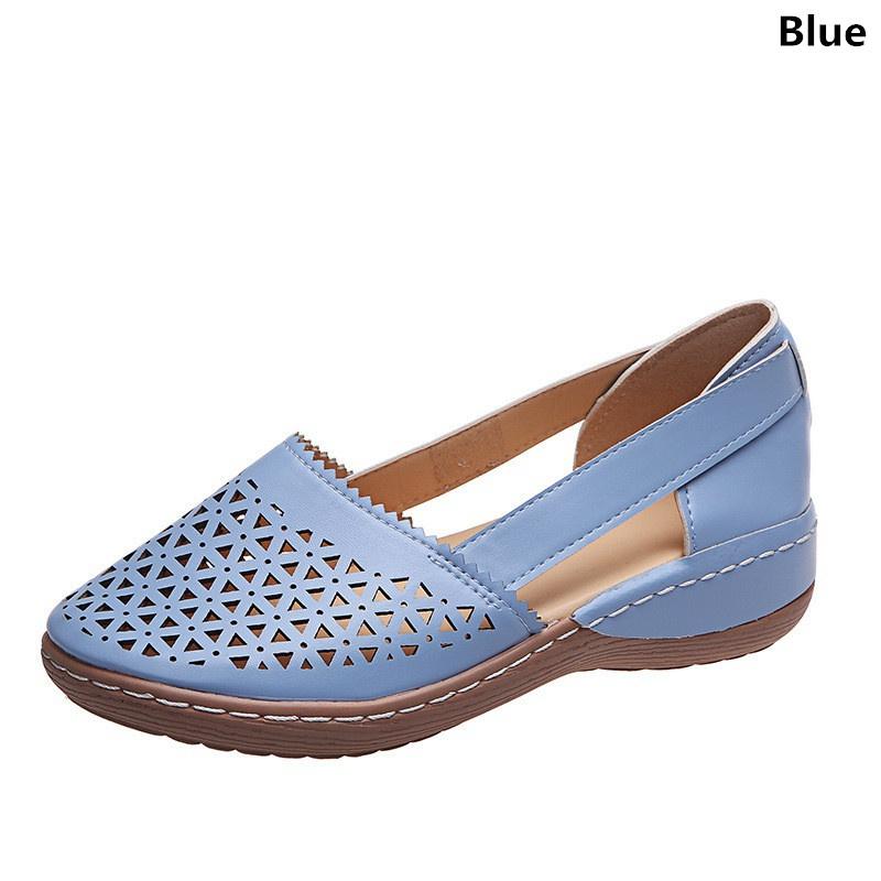 Женские модные сандалии на танкетке — фото 14