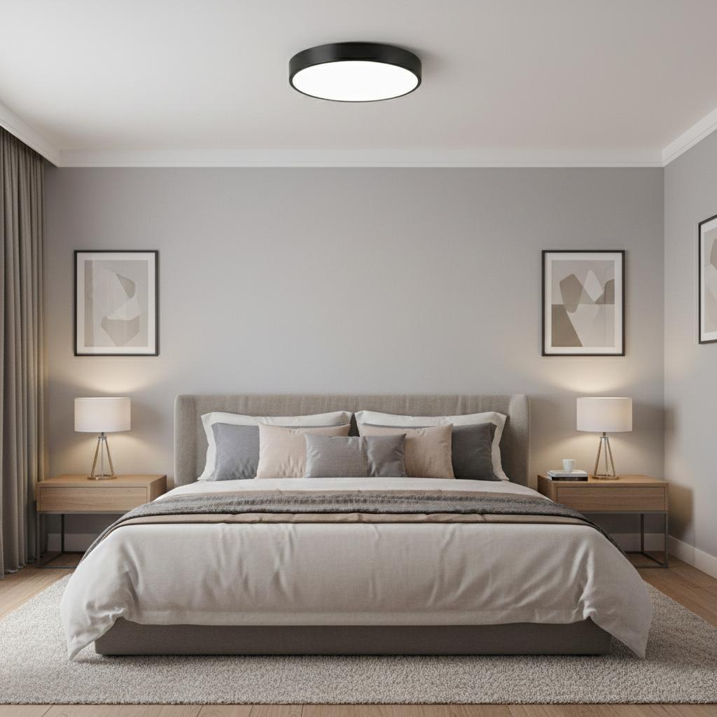 Round LED Ceiling Lamp 40 Cm Neutral White 24w Modern Round LED Ceiling Lamp Black 40 Cm - Neutral