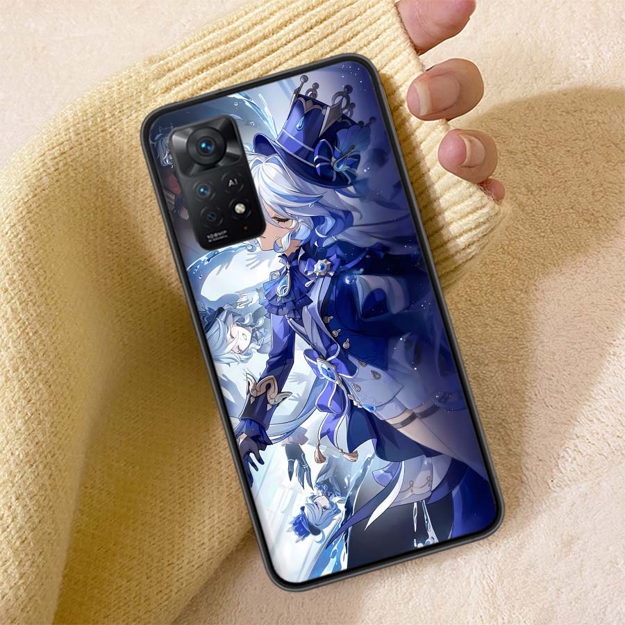 Cute Furina Genshin Impact Phone Case For Redmi Note 13 14 15 Pro Plus 12 13C 12C 15C 9 10 10C 9T 9C 9A TPU Soft Cover Clear Cel