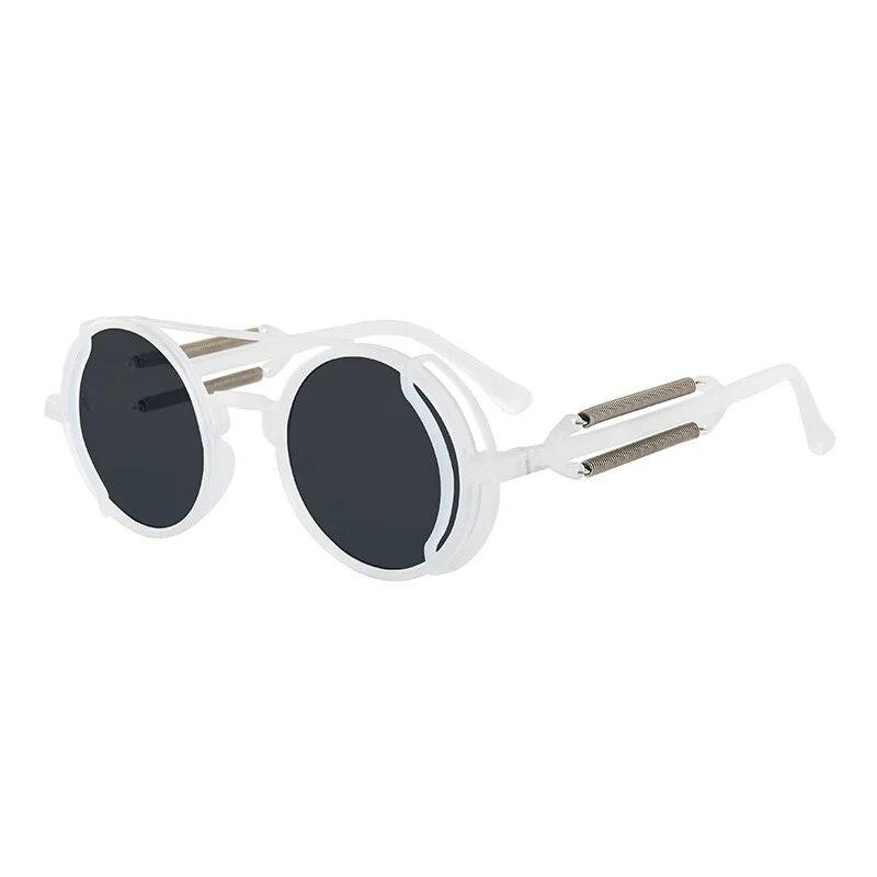 Classic Gothic Steampunk Sunglasses Luxury Brand Designer Men and Women Retro Round Pc Frame Sunglasses