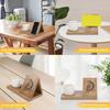 Wooden Bookshelf Organizer with Phone Holder Natural Wood Triangle Book Stand Desk Valet with Cup Holder Picture Frame