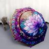 1pc Lotus Mandala Artwork Umbrella with Plastic Handle,Suitable for All Seasons Home Travel Outdoor UmbrellaDD1054