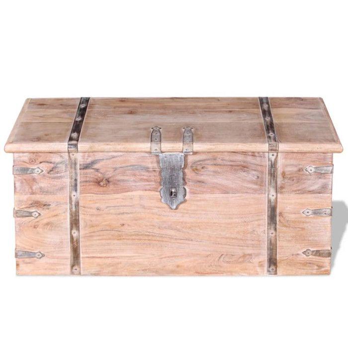 Storage Chest - vidaXL - Acacia Wood - White Finish - 2 Pieces - Contemporary