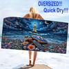 Colorful Sea Turtle Print Beach Towel, Large Soft Quick Dry Towel for Beach Camping Swimming