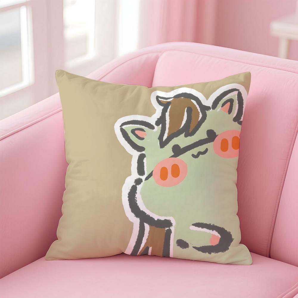 

Cute Surprise Animals In The Twelve Zodiac Signs Cushion Cover Linen Pillowcase Cover Soft Decor for Sofa Home Room 30X30cm