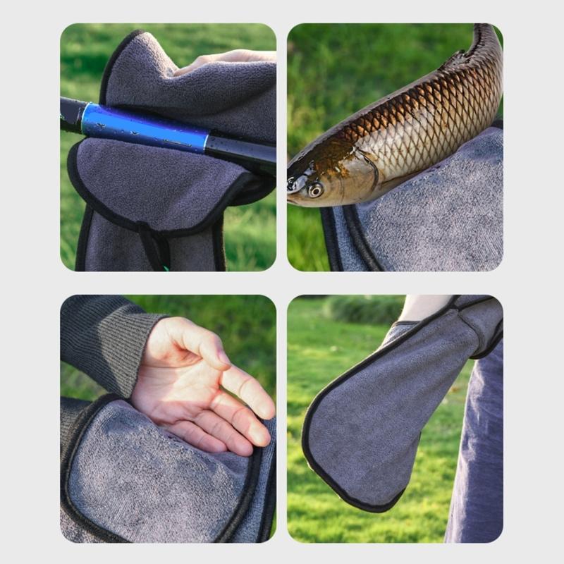 Quick Drying Durable Polyester Towel for Camping Fishing with Belt Clip Multipurpose Outdoor Use