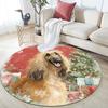 Christmas Afghan Hound Pattern Round rug,Carpet Rug for Living Room Bedroom  Playroom ,Non-slip Floor Mat,Holiday Gifts and Birthday Gifts.