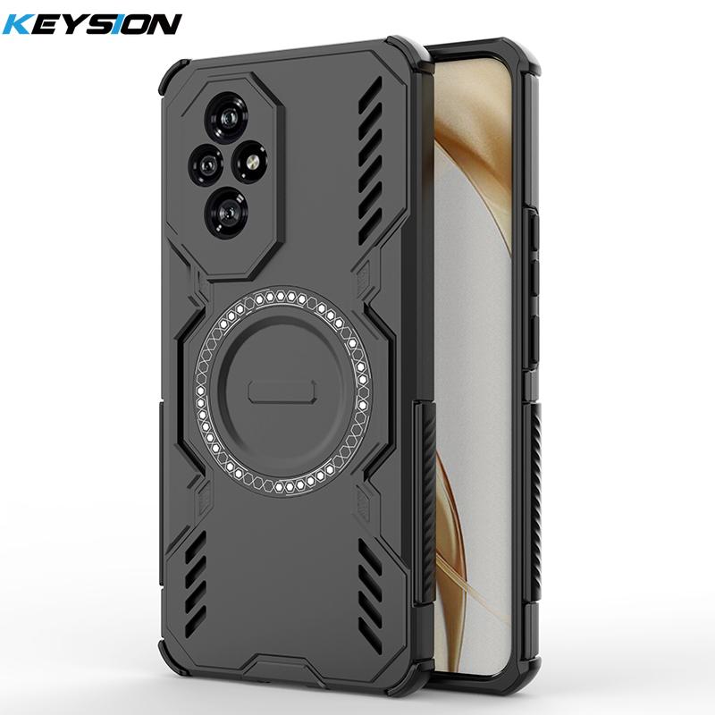 KEYSION Hollow Heat Dissipation Case for HONOR 200 5G Magnetic Cooling Shockproof Phone Back Cover for Huawei Honor 200 Lite 5G
