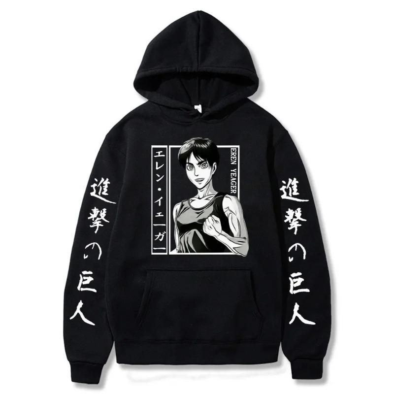Attack on Titan Anime New Hoodie Autumn Winter Casual Warm Hoodies Men Japanese Anime Eren Yeager Sweatshirt