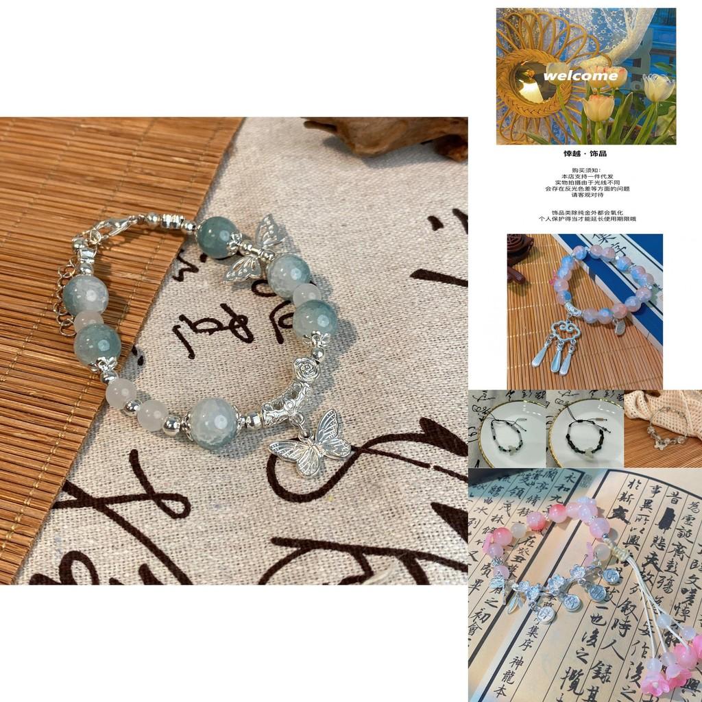 Elegant New Chinese Style Butterfly Resin Bracelet Handmade Luxurious Design For Women