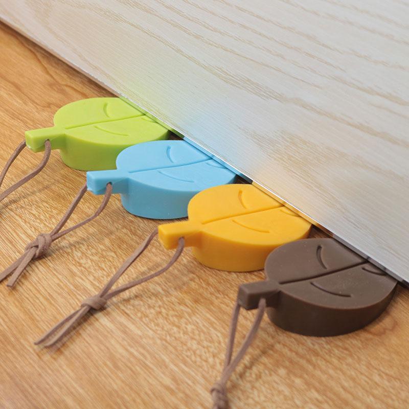 1PCS Silicon Leaves Doorstop For Children Baby Protector Block Home Decor Creative Leaf Style Door Stopper Wedge Holder Safety