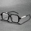 Square Glasses Men Vintage Punk Candy Color Rim Blue Light Blocking Eyeglasses Trendy Chic Double Bridge Optical Frames