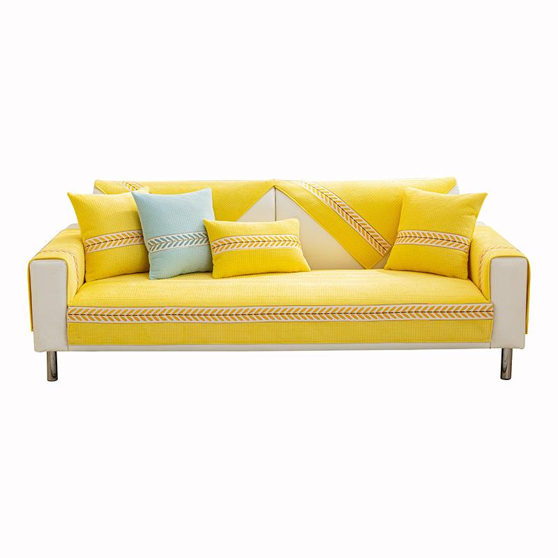 Sofa Cushion Simple Modern Leather Sofa Cover Non-Slip Cushion Warm Autumn and Winter Sofa Cover Cover Towel