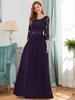 Ever-Pretty Damen-Maxi-Kleider für Hochzeitsgäste, elegant, 3/4-Ärmel, Empire-Taille, Spitze