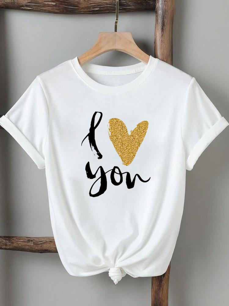 

Love Heart Trend Милая одежда 3D печать футболка женская леди футболки с коротким рукавом мода повседневный графический топ 3XL