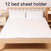 Universal Bed Sheet Holder 12 Clips Extended Length Rusts Proof Slip Resistant Elastic Mattress Adjustable Tensioner